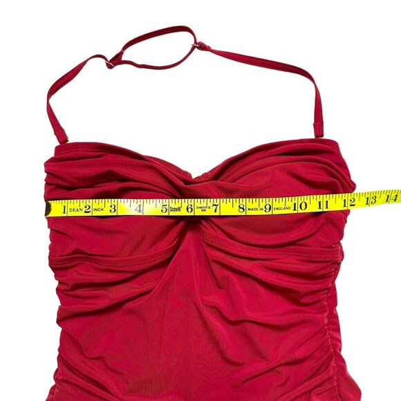 Jantzen Ruched Pinup Red One Piece Swimsuit / Swim Dress - Picture 7 of 12